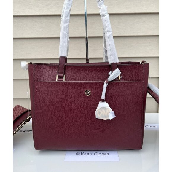 Michael Kors tote maisie 3 in 1 large bag clutch & crossbody Merlot Multi - Picture 3 of 11